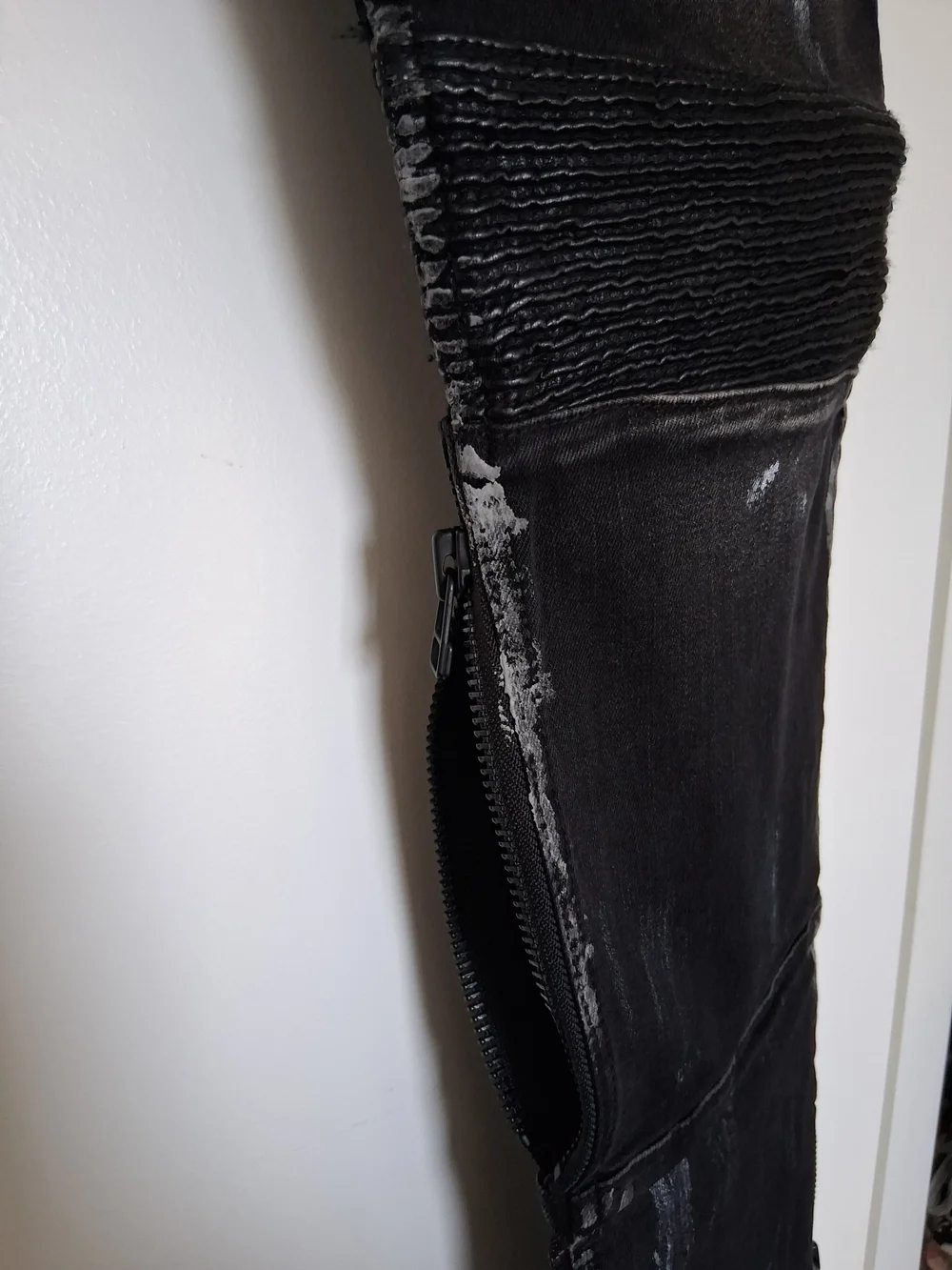 Cult of Individuality Black Distressed Skinny Moto Jeans With 3M!